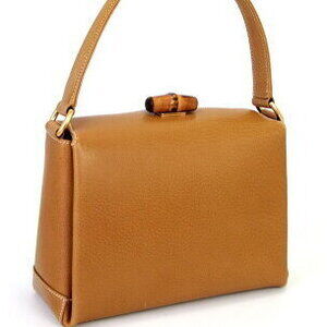 Gucci Tan turnlock handbag bamboo Brown Camel leather Tan